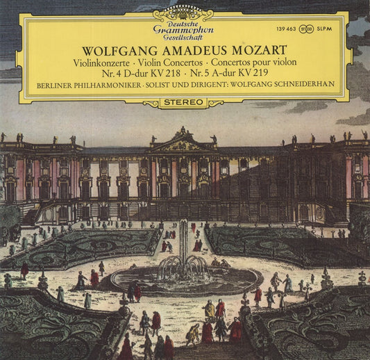 Wolfgang Amadeus Mozart Mozart: Violinkonzerte: Nr. 4 D-dur Kv 218 / Nr. 5 A-dur Kv 219 UK Vinyl LP