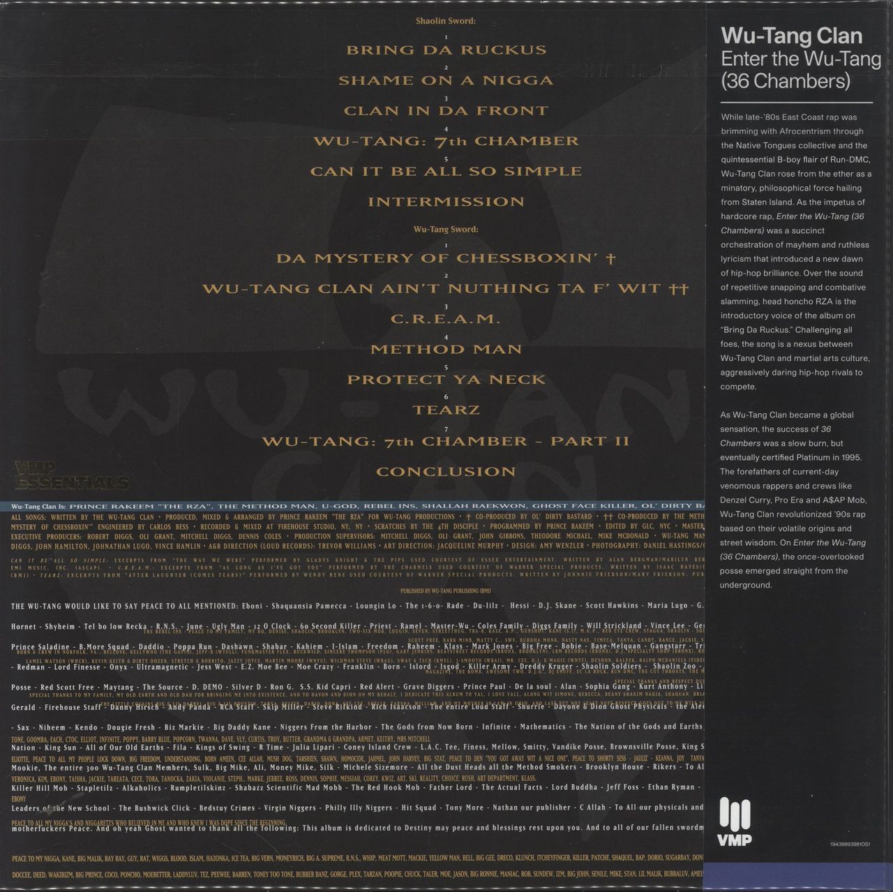Wu-Tang Clan Enter The Wu-Tang [36 Chambers] - Gold Galaxy Vinyl US 2-LP vinyl set