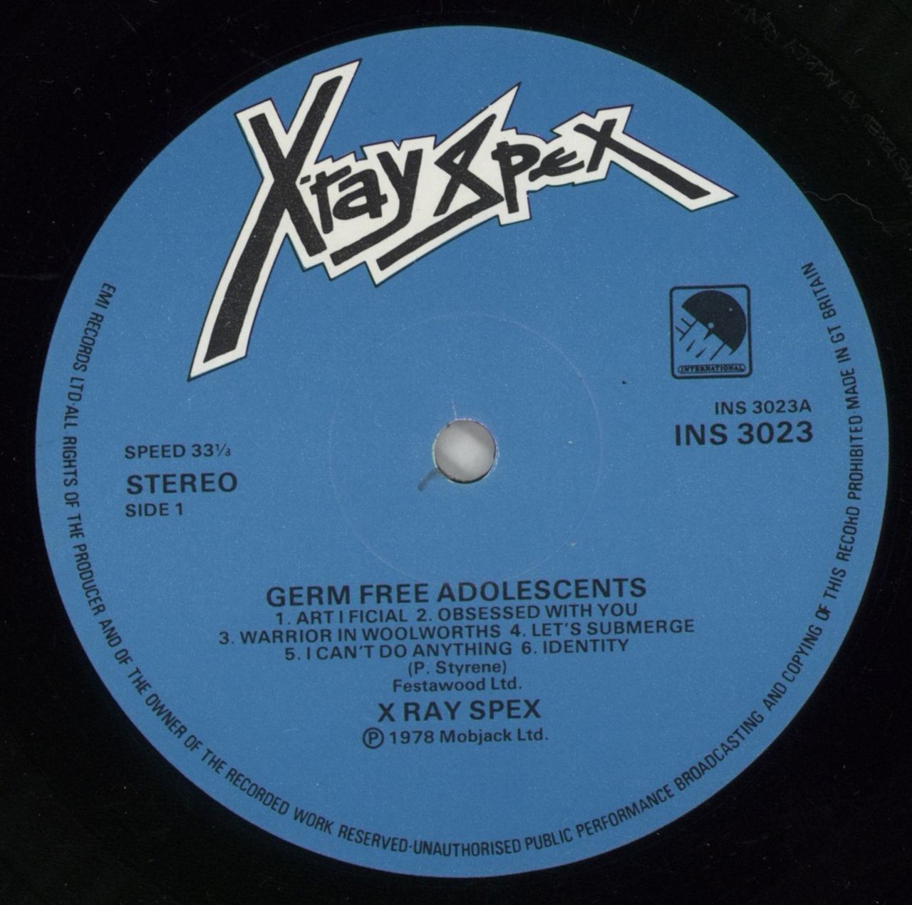 X-Ray Spex Germfree Adolescents - 1st + Opened Shrink UK Vinyl LP