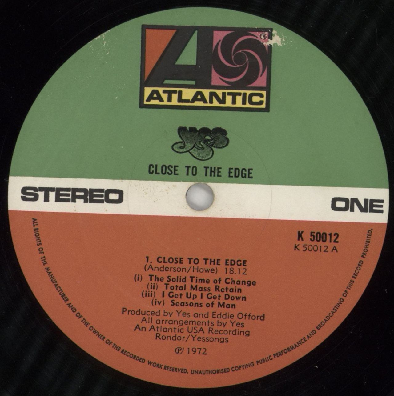 Yes Close To The Edge - 1st - Complete UK Vinyl LP