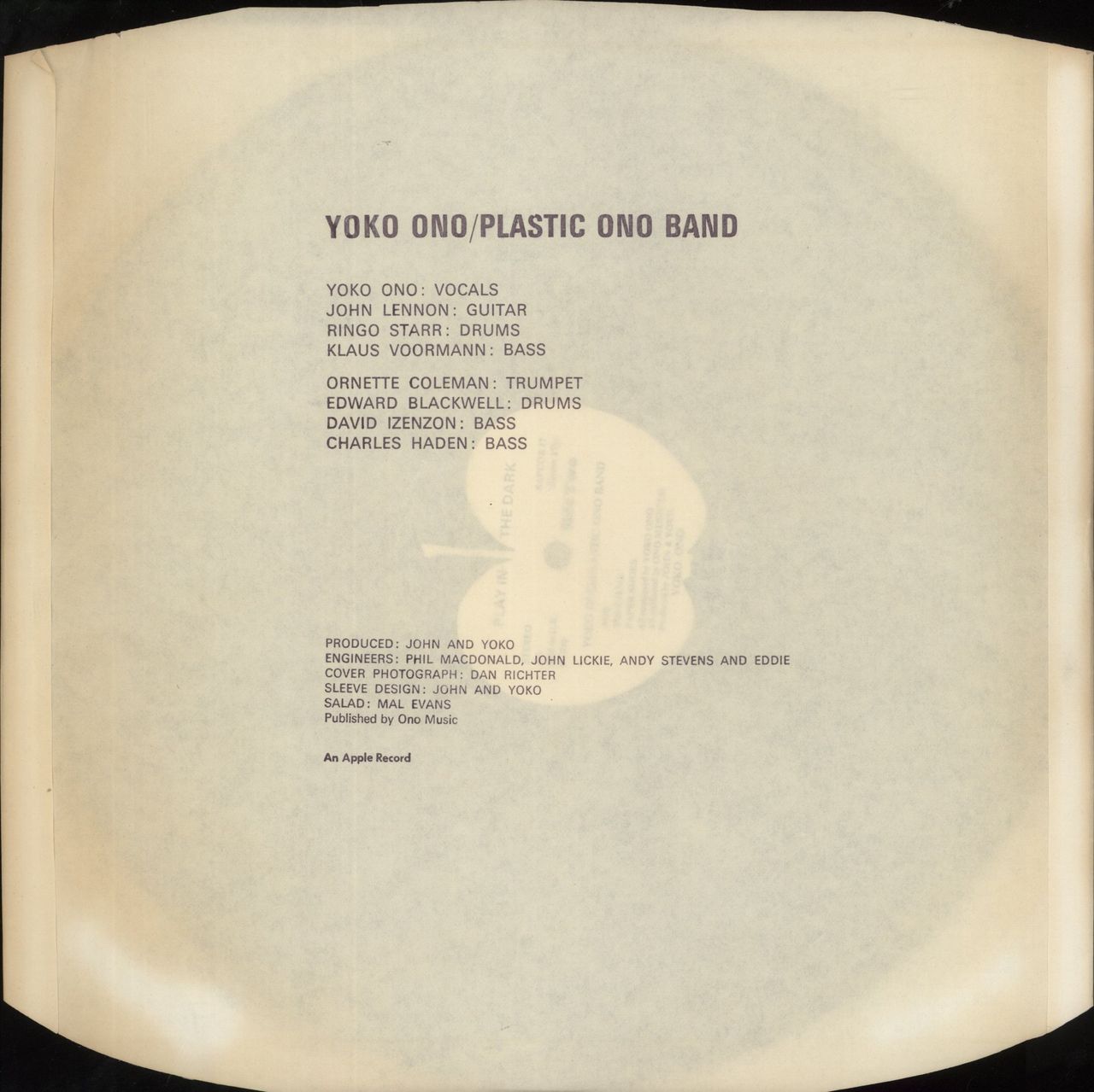 Yoko Ono Yoko Ono / Plastic Ono Band UK Vinyl LP