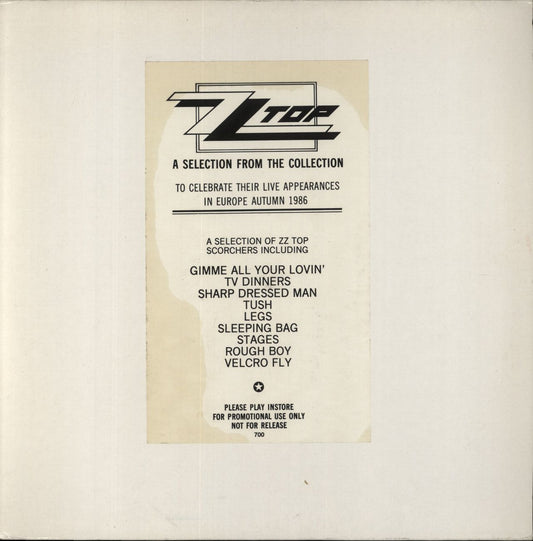 ZZ Top A Selection From The Collection UK Promo Vinyl LP